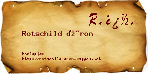 Rotschild Áron névjegykártya